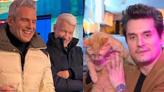 Anderson Coopers Reaction To John Mayer At A Cat Cafe [upl. by Ateval]