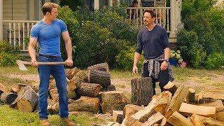 Tony Stark amp Steve Rogers Chopping Wood Scene  Avengers Age of Ultron 2015 Movie CLIP HD [upl. by Noivad]