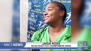 North Medford High School grad Jaida Ross wins NCAA shot put title [upl. by Yurik]