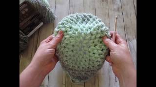 Beginner Crochet  Scarfie Yarn Perfect Puff Beanie and Pattern How to Guide [upl. by Solana]