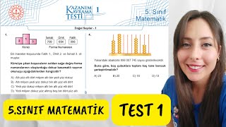 5SINIF MATEMATİK MEB KAZANIM KAVRAMA TESTİ 1 ÇÖZÜMLERİ [upl. by Marya]