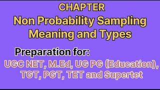 Non Probability Sampling II Types of Non Probability Sampling Like Share and Subscribe [upl. by Notnirt]