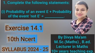 Question 1  Exercise 141  Probability  Class 10th Ncert vrindaclasses7412 [upl. by Thedric]