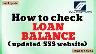 SSS Paano malaman ang loan balance  UPDATED New SSS portal dashboard [upl. by Adnavoj104]