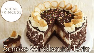 Traumhaft leckere SchokoWindbeutelTorte  Rezept von Sugarprincess [upl. by Fleischer966]