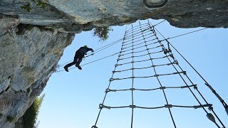 Via Ferrata Charmey  Airy overhanging sections [upl. by Farr]