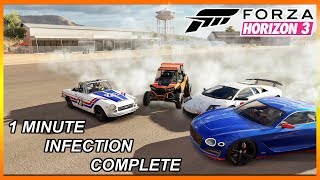 Forza Horizon 3  1 MINUTE INFECTION COMPLETE Funny Moments amp Fails [upl. by Gaskin]