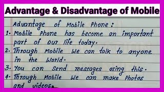 Simple Advantage and Disadvantage of Mobile 📲📲 Write on advantage and Disadvantage of Mobile Phone [upl. by Ashleigh]