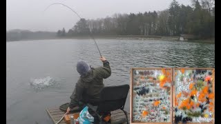 Ravensthorpe Reservior trout fishing nymphs from the bank Patric Kyte and Raphael Kyte [upl. by Iramo]