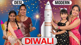 Maa Beti On Diwali  Desi vs Modern Mom  Family Sketch Comedy  ShrutiArjunAnand [upl. by Doro]