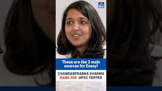 3 Sources for Essay  UPSC Topper Strategy  Rank 289 Chandar Prabha Sharma upsc [upl. by Vardon]