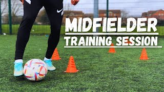 FULL INDIVIDUAL MIDFIELDER TRAINING SESSION  Technical Drills For Midfielders [upl. by Jeri]