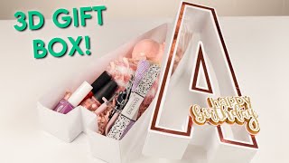 HOW TO MAKE A 3D LETTER GIFT BOX WITH YOUR CRICUT MACHINE  Easy Tutorial for Beginners [upl. by Eads]