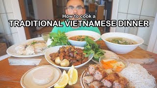 How to cook a TRADITIONAL VIETNAMESE FEAST hôm nay nấu món ăn việt nam [upl. by Eicaj]