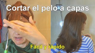 Cortar el cabello a capas o escalonado de forma fácil y rápida [upl. by Drake35]