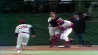 1975 WS Gm3 Fisk gets tangled up with Armbrister [upl. by Elpmet]