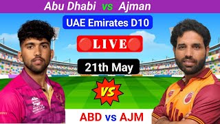 ABD vs AJM  UAE Emirates D10 Live  UAE T10 Live Match Today  T10 Live Match  Prediction [upl. by Nats]