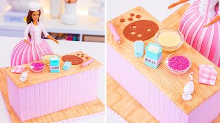 👩🏻‍🍳 Baker BARBIE Doll CAKE 💖 I turned my studio into a CAKE [upl. by Felton171]