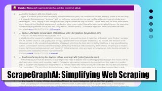 Revolutionizing Web Scraping with ScrapeGraphAI AIs Answer to Simplifying the Process [upl. by Kenric410]