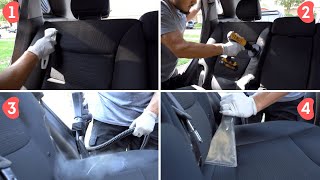 Clean Cloth Car Seats Using Brushes Steamer and Extractor  4 METHODS FOR ANY LEVEL [upl. by Enidlareg]