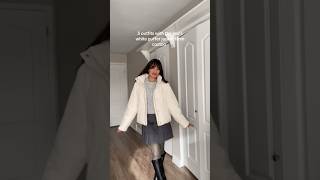 how I style a white puffer jacket winterfashion wintercoat winteroutfitinspo winteroutfitideas [upl. by Lorianne680]