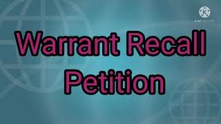 NBW Warrant Recall  Advance Hearing  Surrender [upl. by Ellehcil622]