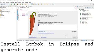 Generate Java code by installing Lombok in Eclipse [upl. by Teragramyram]