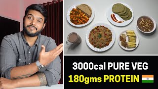 Easy Pure Veg High Protein Bulking diet plan  3000 calories  180gms protein  🇮🇳 [upl. by Lynnett]