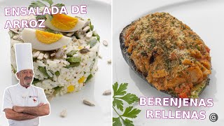 BERENJENAS RELLENAS de ATÚN y ENSALADA de ARROZ con Arguiñano [upl. by Enyrat]