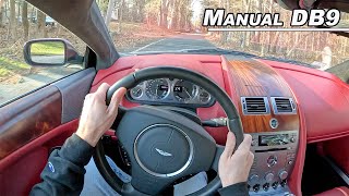 2007 Aston Martin DB9 Manual  V12 British Grand Tourer POV Binaural Audio [upl. by Yoshi]