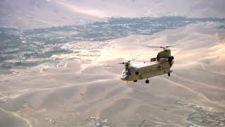 Chinook Helicopter Over Afghanistan  Great Aerial Footage of CH47 Chinook [upl. by Eenej248]