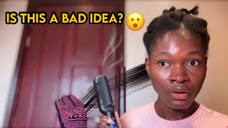 I attempt straightening my hair 😮  using the Tymo ring hair brush [upl. by Aldwon]