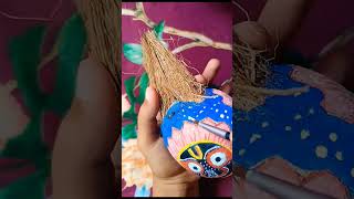 How to draw Jagannath on coconut shell 😮 shorts drawingyoutubeshorts jagannath puri drawing [upl. by Daahsar738]