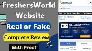 FreshersWorld Real or Fake  FreshersWorld Review  FresherWorld Work From Home Jobs Reality [upl. by Caro]