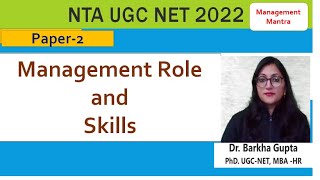 Management Role and skills  10 important role of manager NTA UGC NET 2022 by Dr Barkha Gupta [upl. by Beisel]