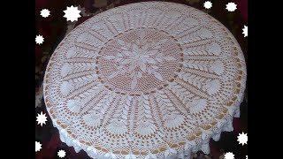 crochet tablecloth  مفارش كروشيه للطاولة حجم كبير [upl. by Anire]