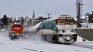 Winter Amtrak Cascades Trains in the Snow [upl. by Colinson317]