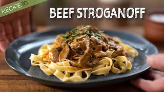 Quick and Easy Beef Stroganoff with Mushrooms Recipe [upl. by Ennaeirrac]