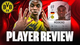 FIFA 22 ER IST ENDLICH IM SPIEL GOAT MOUKOKO PLAYER REVIEW [upl. by Ailedroc]