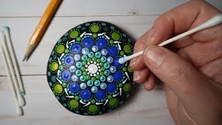 EASY Dot Art Mandala Stone Painting Using ONLY a Qtip amp Pencil FULL TUTORIAL How To  Lydia May [upl. by Raseda865]