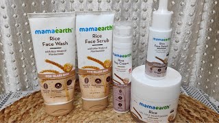 My current Skincare with Mamaearth Rice RangeHow to do step by step Skin careMamaearth Rice Range [upl. by Launamme]