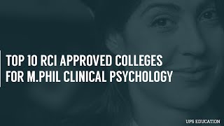 Top RCI approved college for MPhil Clinical Psychology in India [upl. by Bigford]