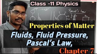 Class 11 Physics  Chapter 7  Properties of matter  Fluid  Fluid Pressure  Pascals law [upl. by Frants138]