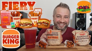 NEW Burger King FIERY MENU  LEVELS 15 REVIEW [upl. by Lessig]