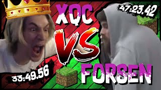 xQc vs Forsen  Minecraft Speedrun Battle 334956 Record Tribute [upl. by Bridgid]