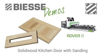 Biesse Rover B  Solidwood Kitchen door with sanding [upl. by Damiano52]