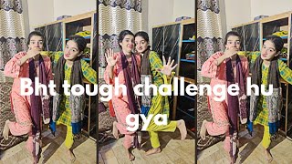 Standing on one leg challengeCheating krti ha 😩Craziest sisters [upl. by Xirtaeb]