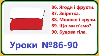 Вся польська мова  уроки №8690 Ягоди і фрукти звірятка молочка і крупи напої будова тіла [upl. by Lerud]