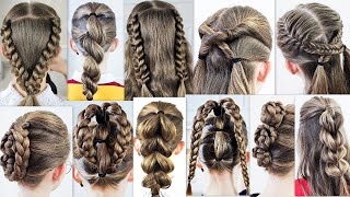 10 easy and simple braided hairstyles Most beautiful hairstyles For every day [upl. by Droffilc]