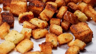 How to Make Homemade Croutons from Bread  The Best Crouton Recipe [upl. by Adnam]